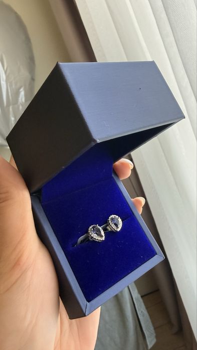 Сережки серебряные с танзанитом