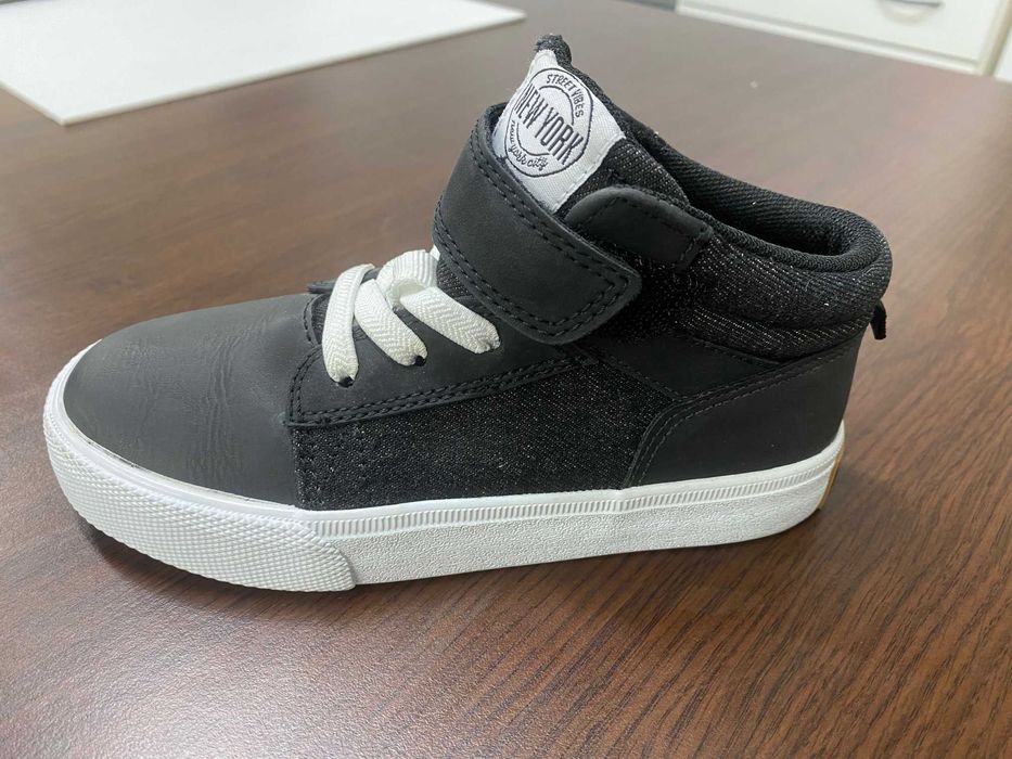 Черни детски кецове H&M размер 30 кожа и текстил