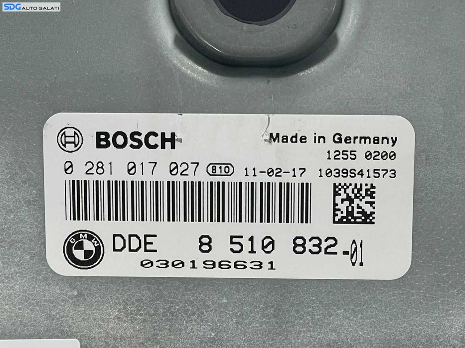 ECU Calculator Motor Bosch BMW Seria 3 E90 E91 2.0 N47 2004 - 2010 Cod 8510832 8510832-01 0281017027 [L4231] [L4233]
