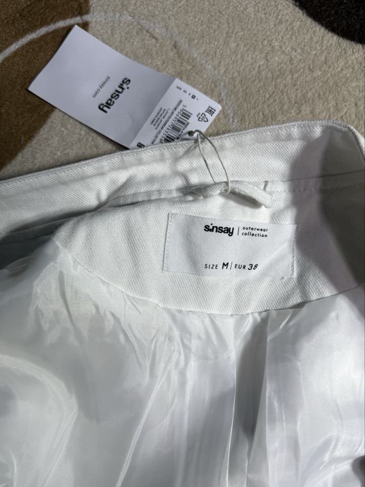 Jacheta Denim alba sinsay