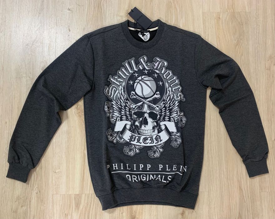 Нова мъжка блуза в тъмно сиво Philipp Plein