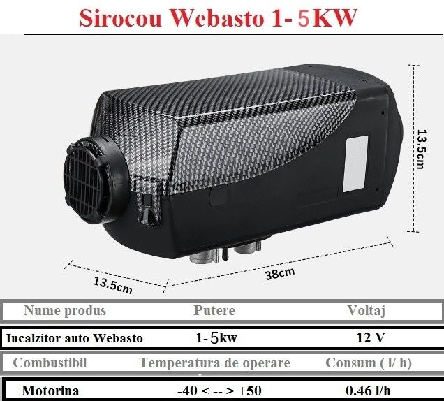 Sirocou Webasto 5-8 kW 12V Diesel GARANTIE FACTURA încălzitor staționa