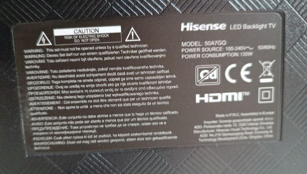 50" QLED 4K Hisense – много запазен, без мъртви пиксели