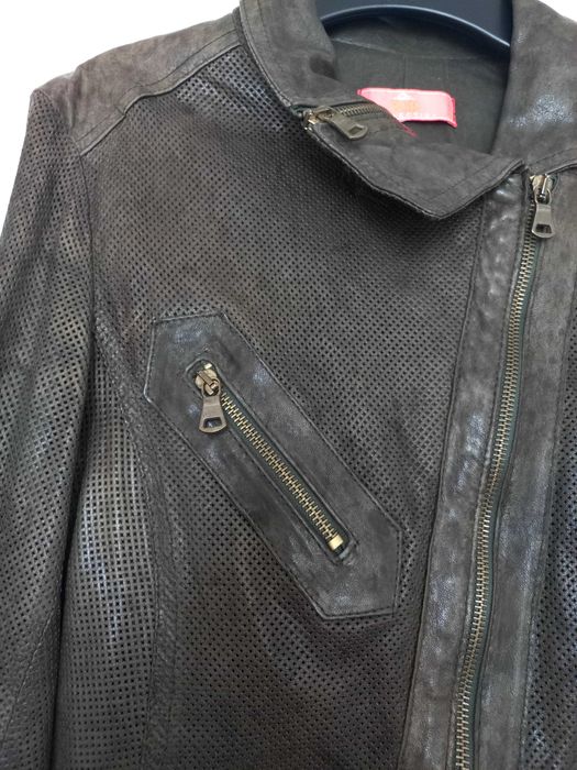 Маслено зелено яке BSB от естествена кожа