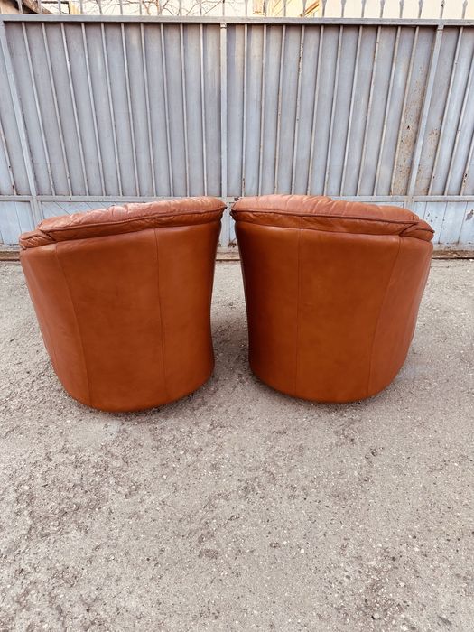 Винтидж кожени въртящи кресла – естествена кожа, внос от Швеция