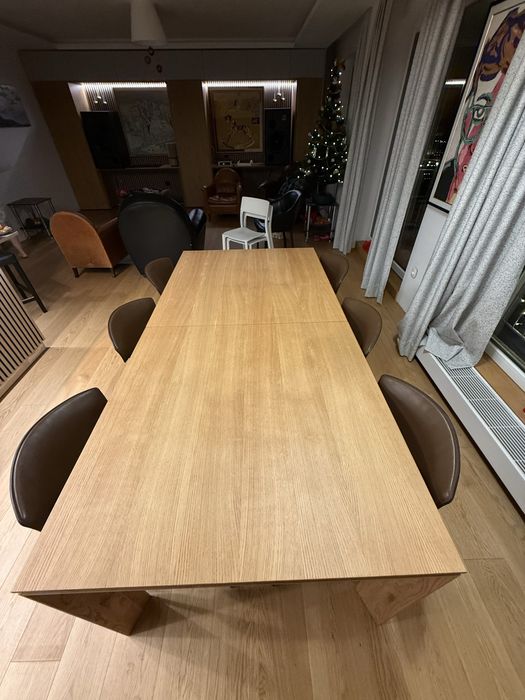 Маса разтегателна  естествен дъб 200/100 : 290/100