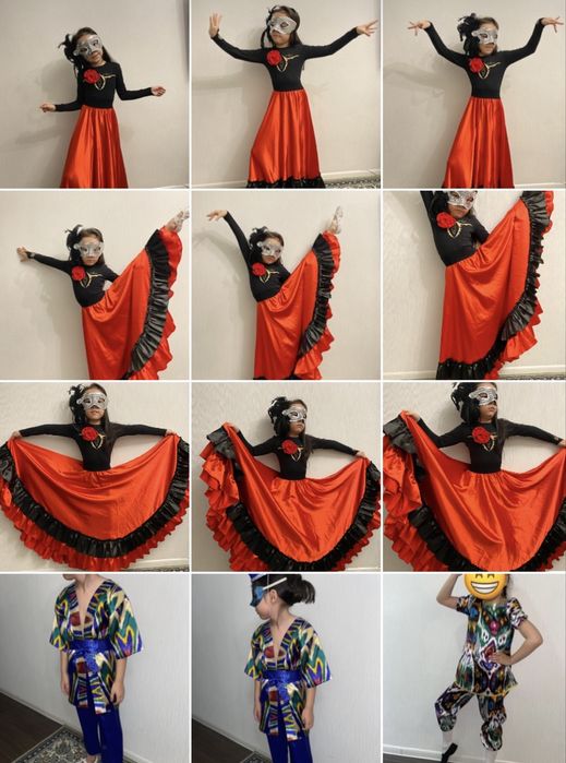 Национальная одежда -испанский, казахский, узбекский, украинский