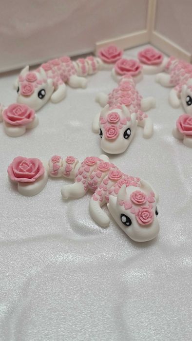 3D Дракон с рози