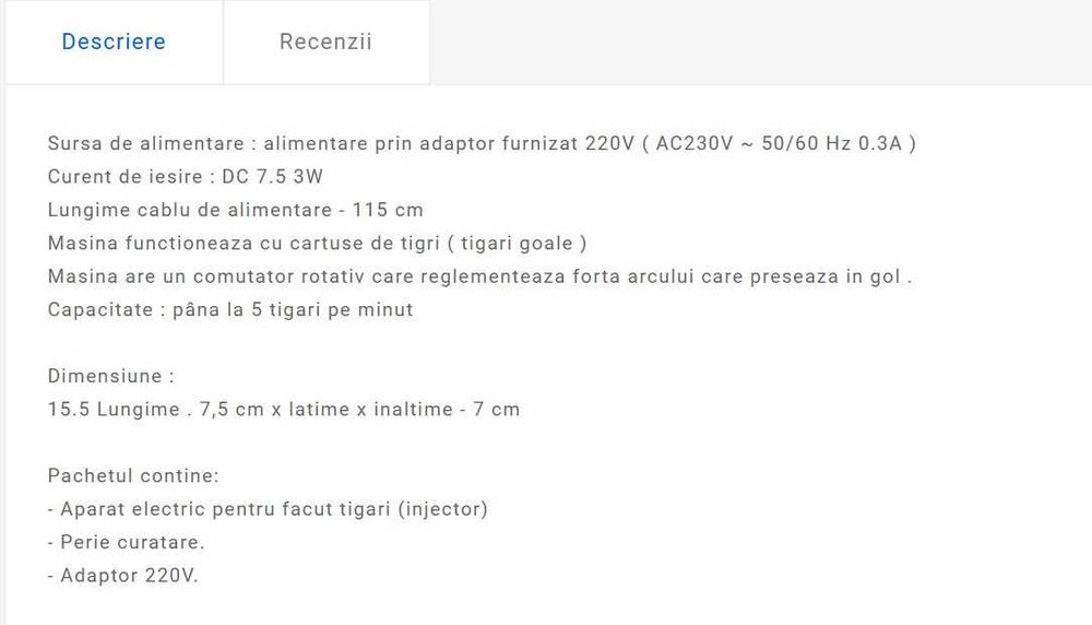 Aparat făcut tigarete țigări aparat dispozitiv injectat tigari