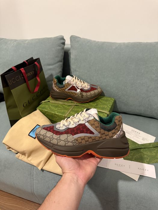 Adidasi Gucci Rhyton piele naturala model premium