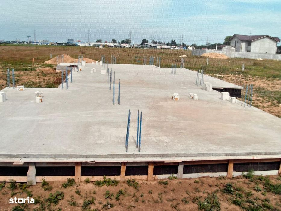 Veterani , teren cu temelie si proiect tip duplex