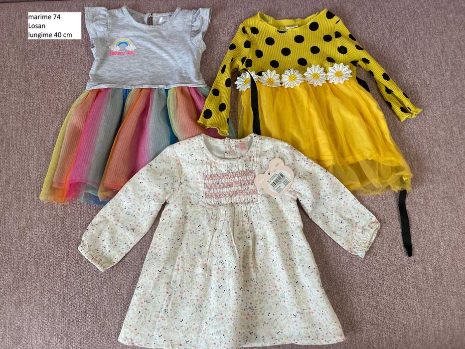 Lot Rochie ocazie maneca lunga iarna bebe copii marime 74 6-9 luni