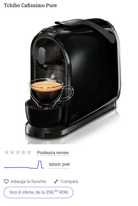 Vand aparat. Afea tchibo caffisimo pure