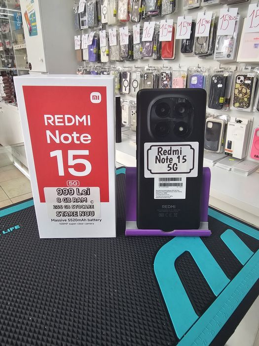 Redmi Note 15 5G, 8/256 GB, Nou, Garanție