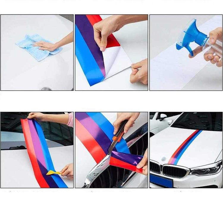 Трицветна декоративна самозалепваща лента BMW/ MPower - 5 метра