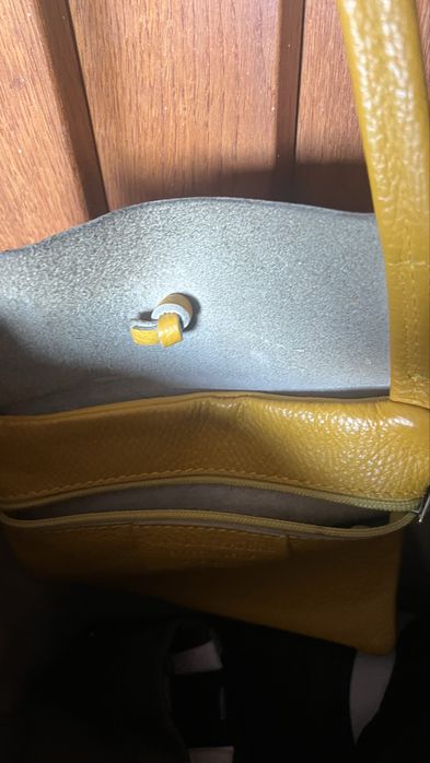 Geanta galbena  shopper piele  naturala italia