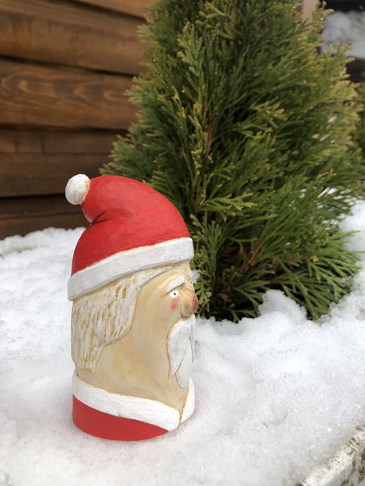 Ръчно издялкани коледни дървени фигури зайче джудже Декорация, подарък