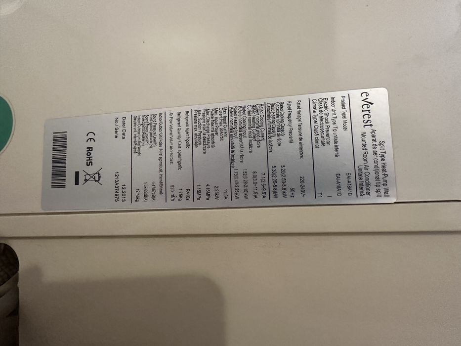 Vand aer conditionat  everest 24000btu