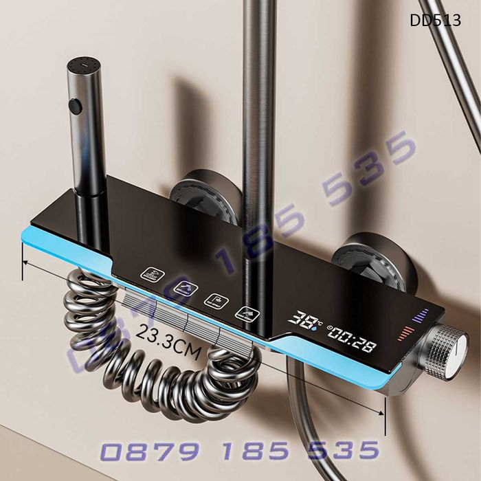 Модерен Пиано душ дисплей светлини инокс Пита баня смесител лед свети