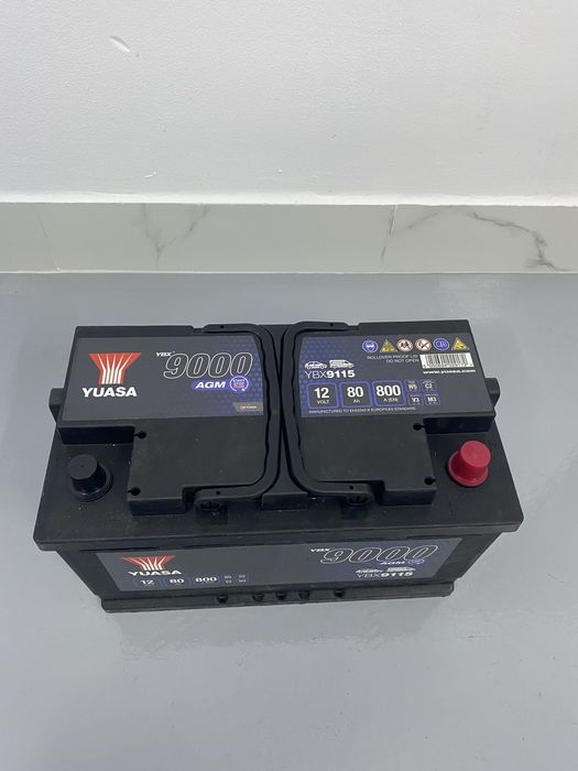 Продавам акумулатор YUASA 9000  YBX9115  AGM 80AH  800A R+