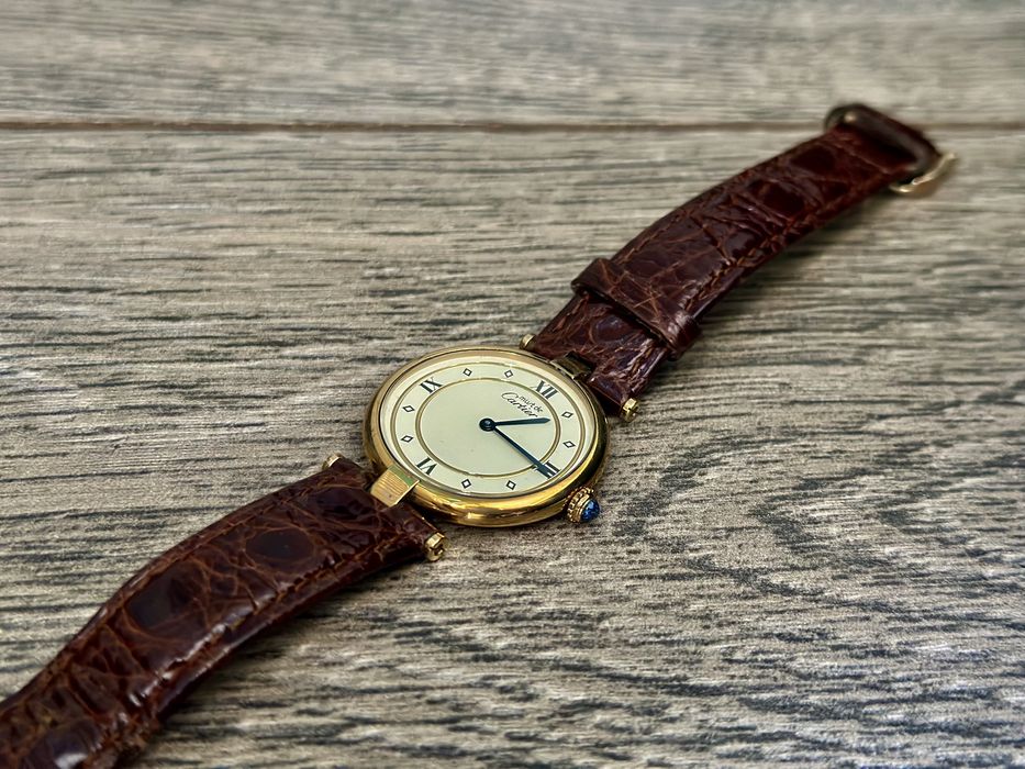 Ceas Cartier Must de Cartier Vermeil 590003 Silver Quartz 30MM Watch