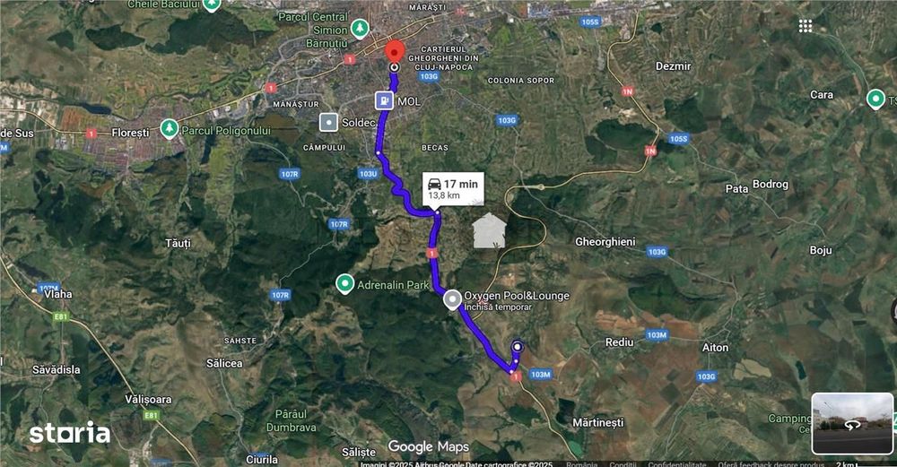 Teren intravilan la 14 km Cluj, 1366mp, Valcele, Feleacu