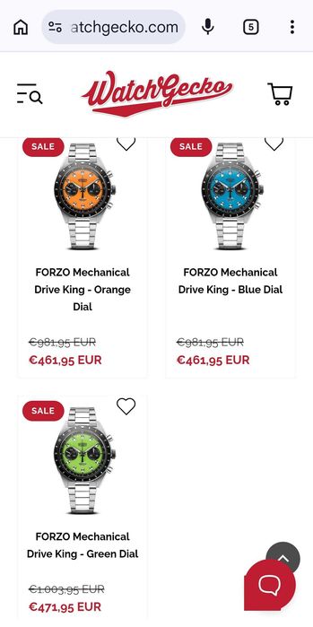 Forzo Drive King mechanical chronograph by Geckota, фул сет разменям