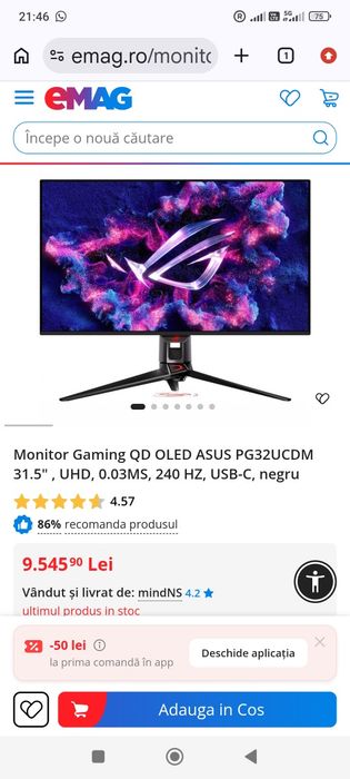 Monitor Asus ROG Swift OLED PG32UCDM