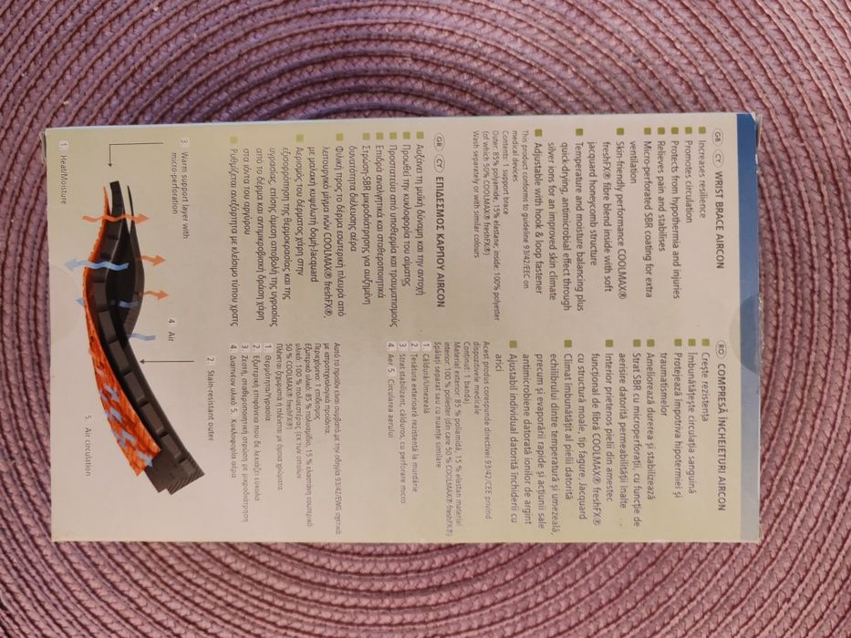 Orteză/ manșetă pentru încheietura mâinii