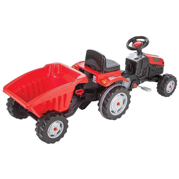 Tractor Copii Baiat Baieti cu Pedale si Remorca Rosu+LIVRAT GRATUIT CJ