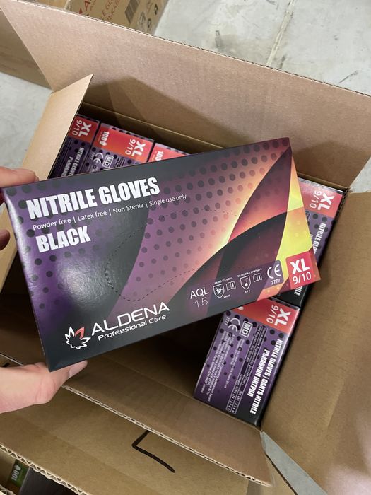 Ръкавици НИТРИЛНИ  100 броя в кутия на едро!Сини,Черни,Розови,Зелени,