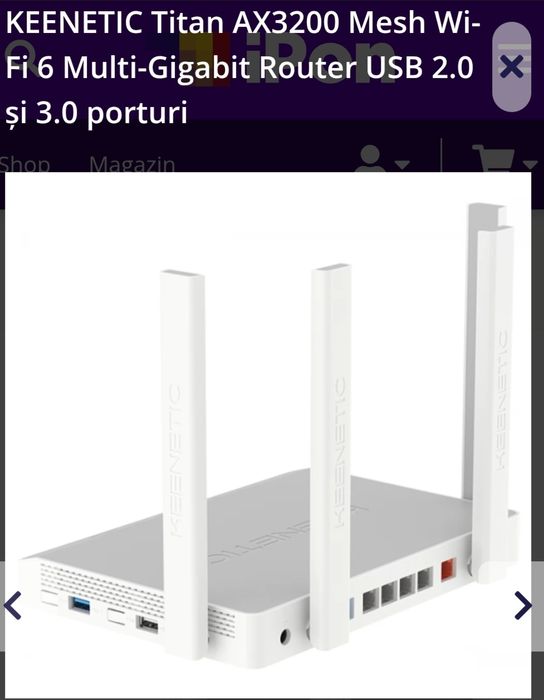 ROUTER Sigilat,KEENETIC TITAN AX3200 Mesh Wi-Fi 6 Multi-Gigabit