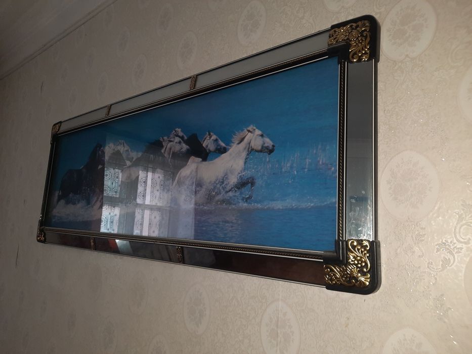 Картина Лошади, в раме
