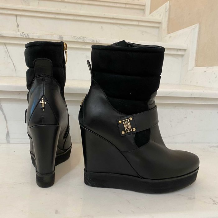 Дамски боти на платформа от естествена кожа - Cesare Paciotti