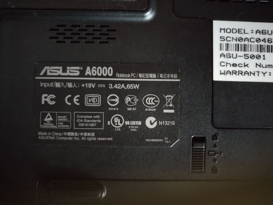 Vind Asus    A6000
