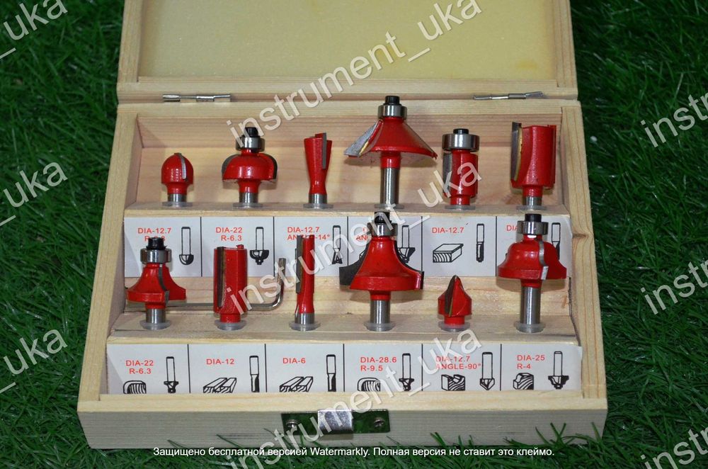 Набор фрез по дереву хвостовик 8мм