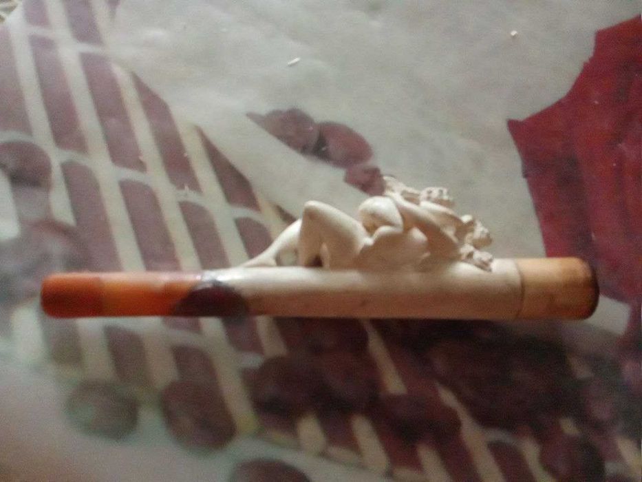 Антикварный мундштук. Морская пенка, янтарь. Конец XIX - нач. XX в