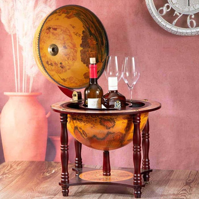 Нов-Компактен Глобус Мини Бар-Поставка за Бутилка /Вино/Подарък-Юбилей