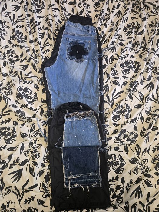 Дънки с камъни djofra уникални хл ,широки!