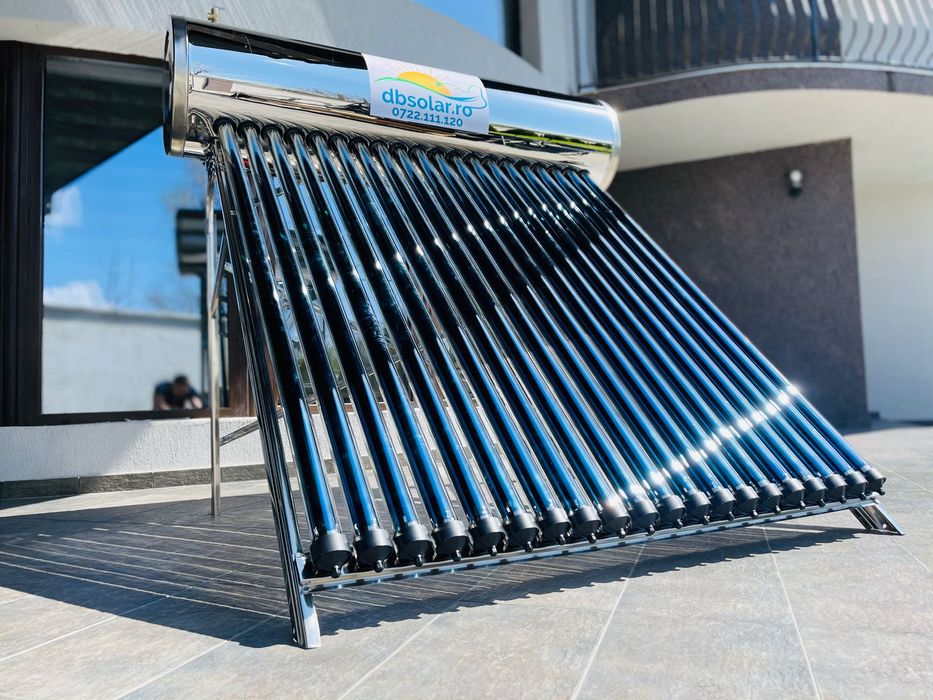 Panou Serpentina Solar apa calda Presurizat Cu 150L INOX 15 tuburi
