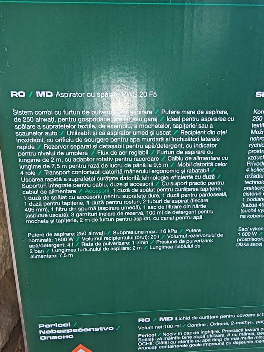 Vind aspirator spălare tapiterii auto, Parkside