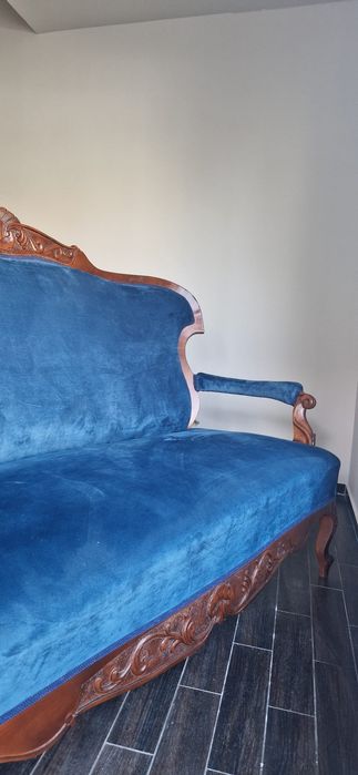 Canapea din lemn masiv şi 2 fotolii