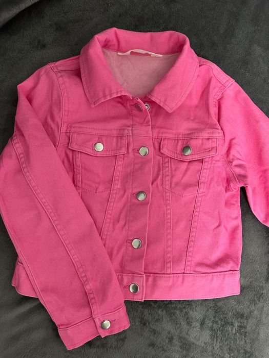Set pentru fete: geacă din denim roz si blugi. 122cm, 6-7 ani