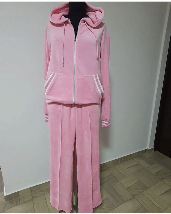 Trening catifea, hanorac cu buzunare, pantaloni model drept, mas. M