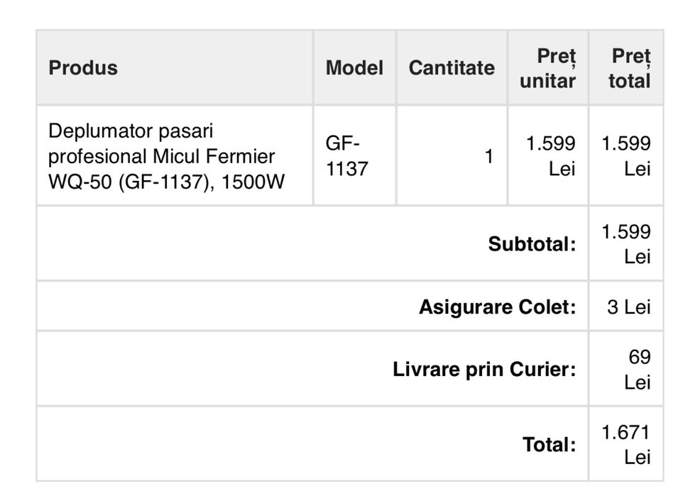 Deplumator ( curatare profesionala de pene )  nou