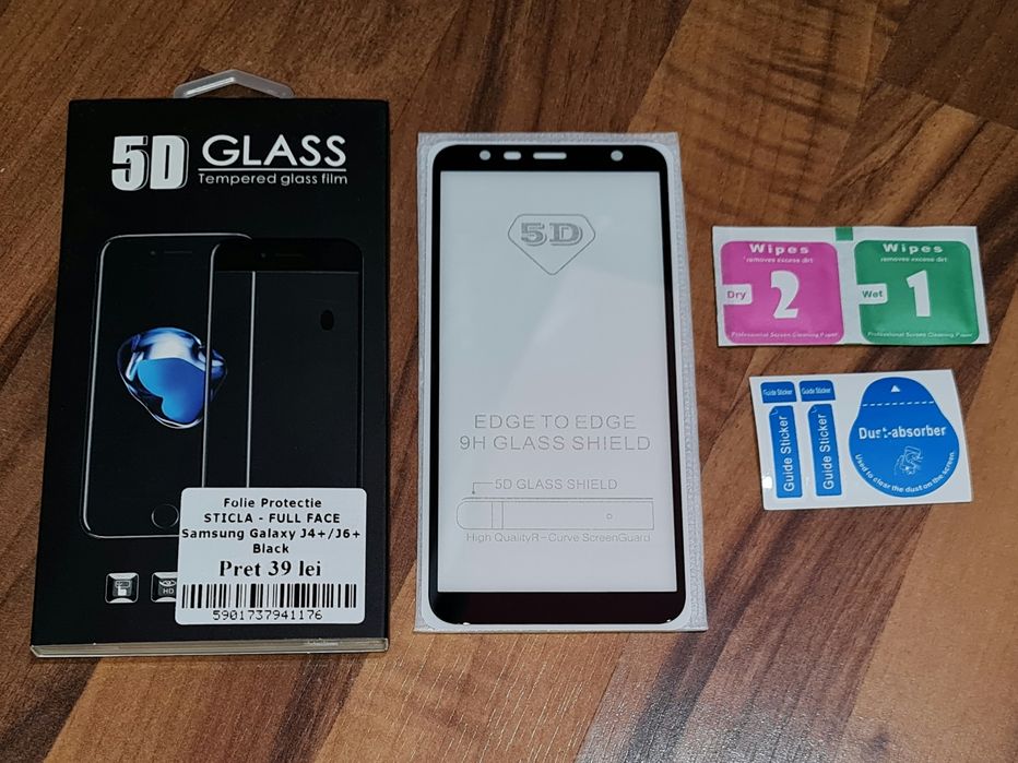Folie sticla full cover originala SuperGlass Samsung J4+ J6+ Plus 2018