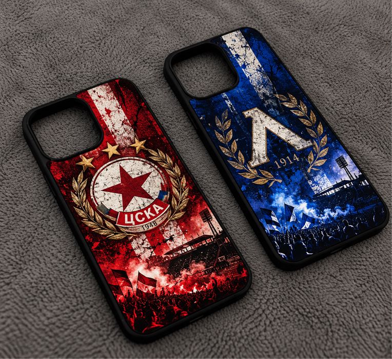 Премиум кейсове за Айфон на български футболни отбори iPhone 14/15/16/17 pro, pro max / промо цена