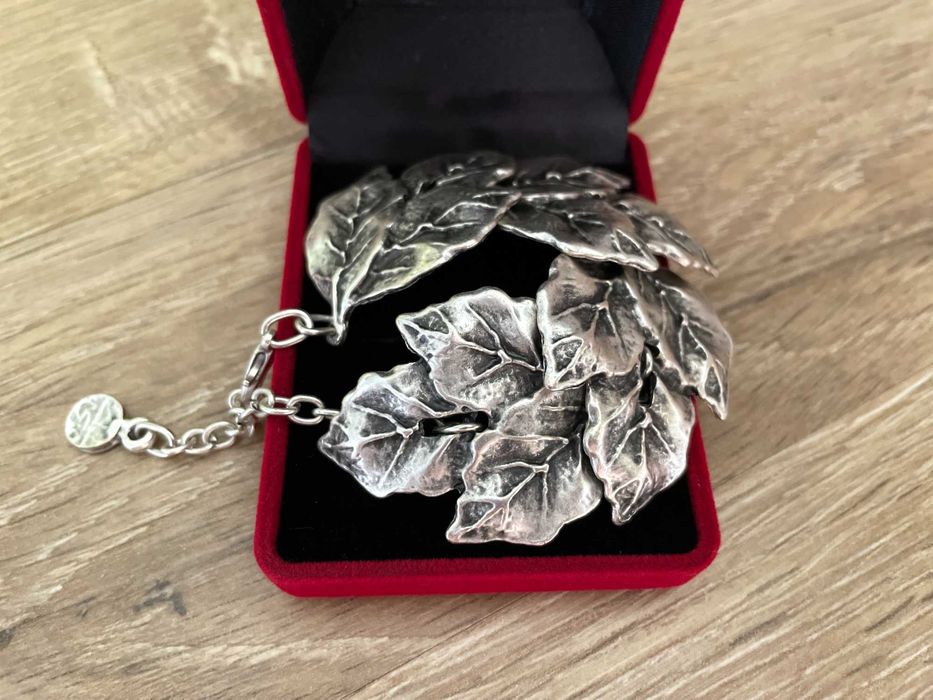 Brățară gablonz reglabilă, model frunze