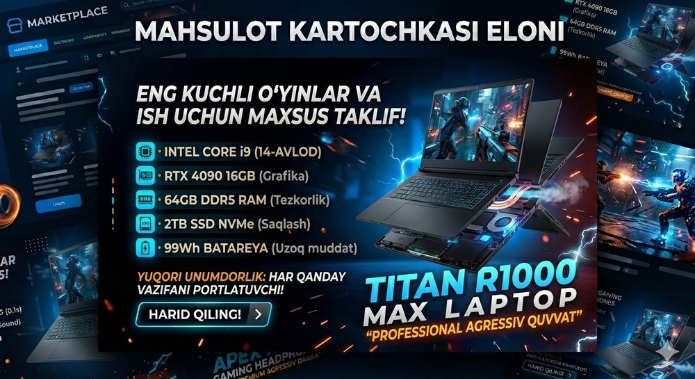 Mahsulotlar uchun kartochka