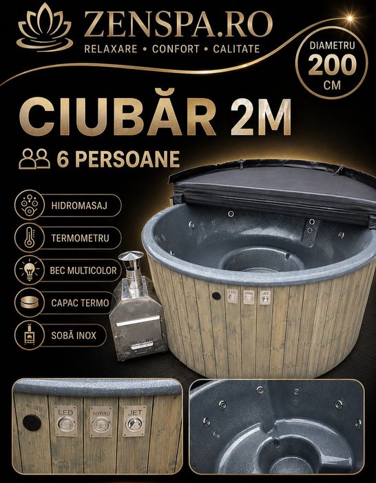 Ciubăr fibră, full dotat, la 11.500 lei cu TVA inclus.